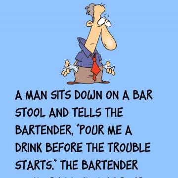 A Man Sits Down On A Bar Stool