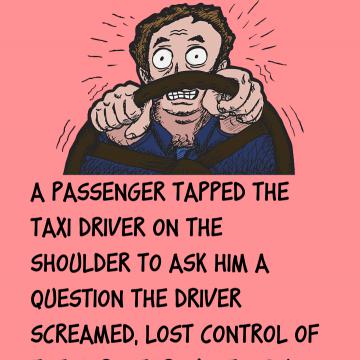 A Passenger Tapped The Taxi Driver On The Shoulder