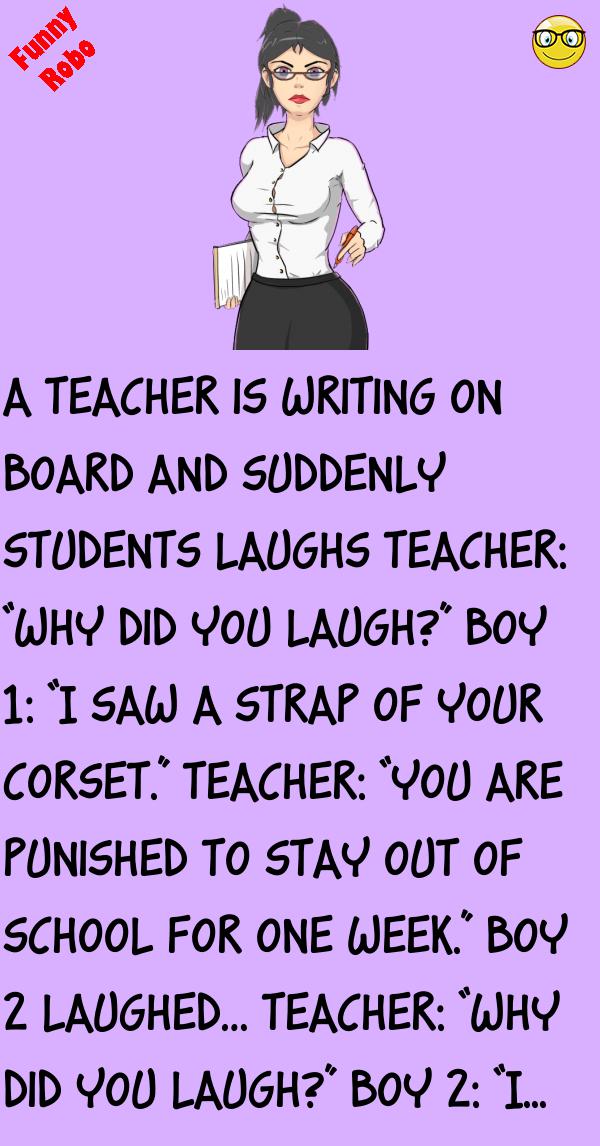 A TEACHER IS WRITING ON BOARD FunnyRobo