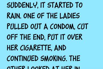 Two Old Ladies Were Having A Smoke